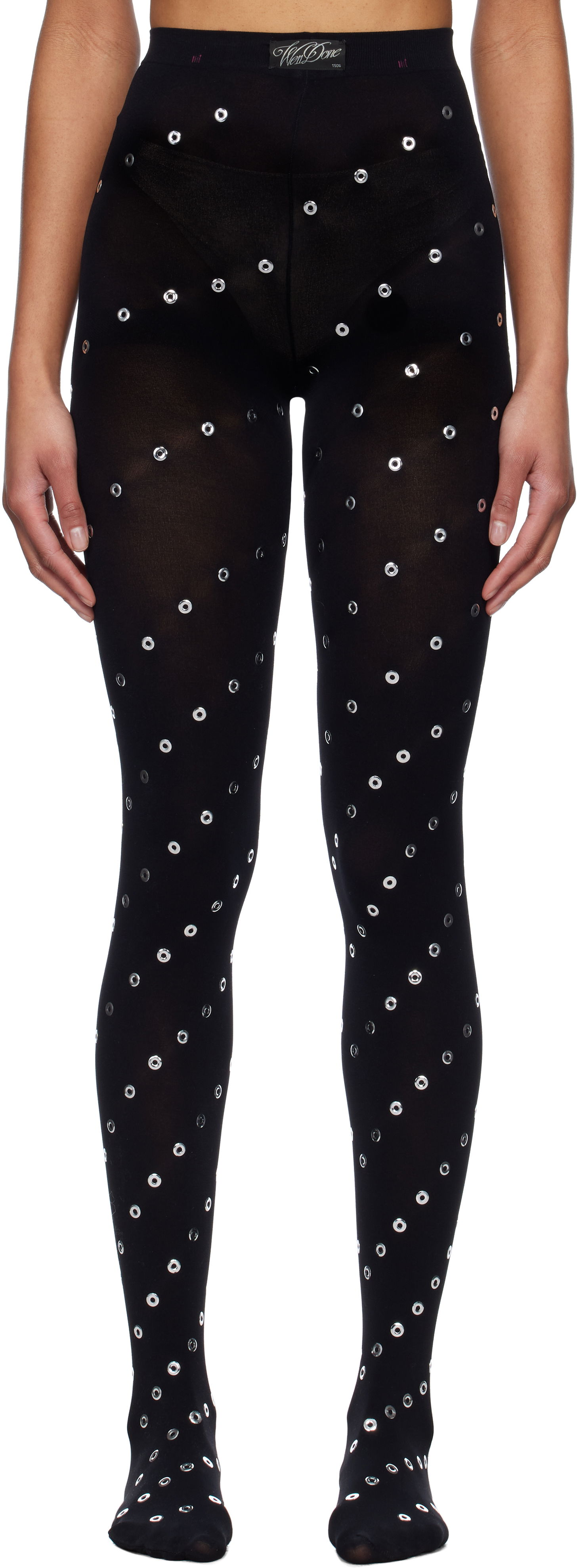 Ponožky We11done We11done Eyelet Tights Čierna | WD-LE0-25-285-W-BK, 0