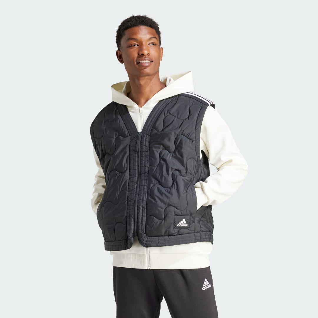 Vesta adidas Performance Padded Full Zip Hoodie Čierna | IR9173, 0