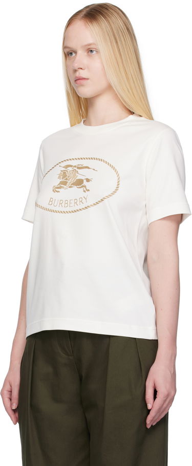 Tričko Burberry Burberry Knight Stamp Cotton T-Shirt Biela | 8109817, 3