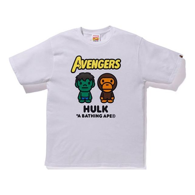 Tričko BAPE A Bathing Ape x Marvel Milo The Hulk Tee Biela | 2F23-110-907, 0