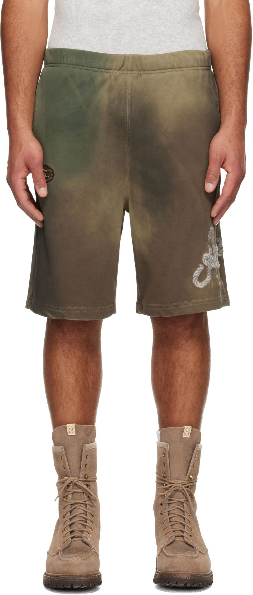 Šortky AAPE by A Bathing Ape Faded Effect Elasticized Waist Graphic Sweat Shorts Rôznofarebný | AAPSPMB686XANGRZ
