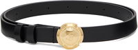 Jean Paul Gaultier Leather Belt with Gold Buckle