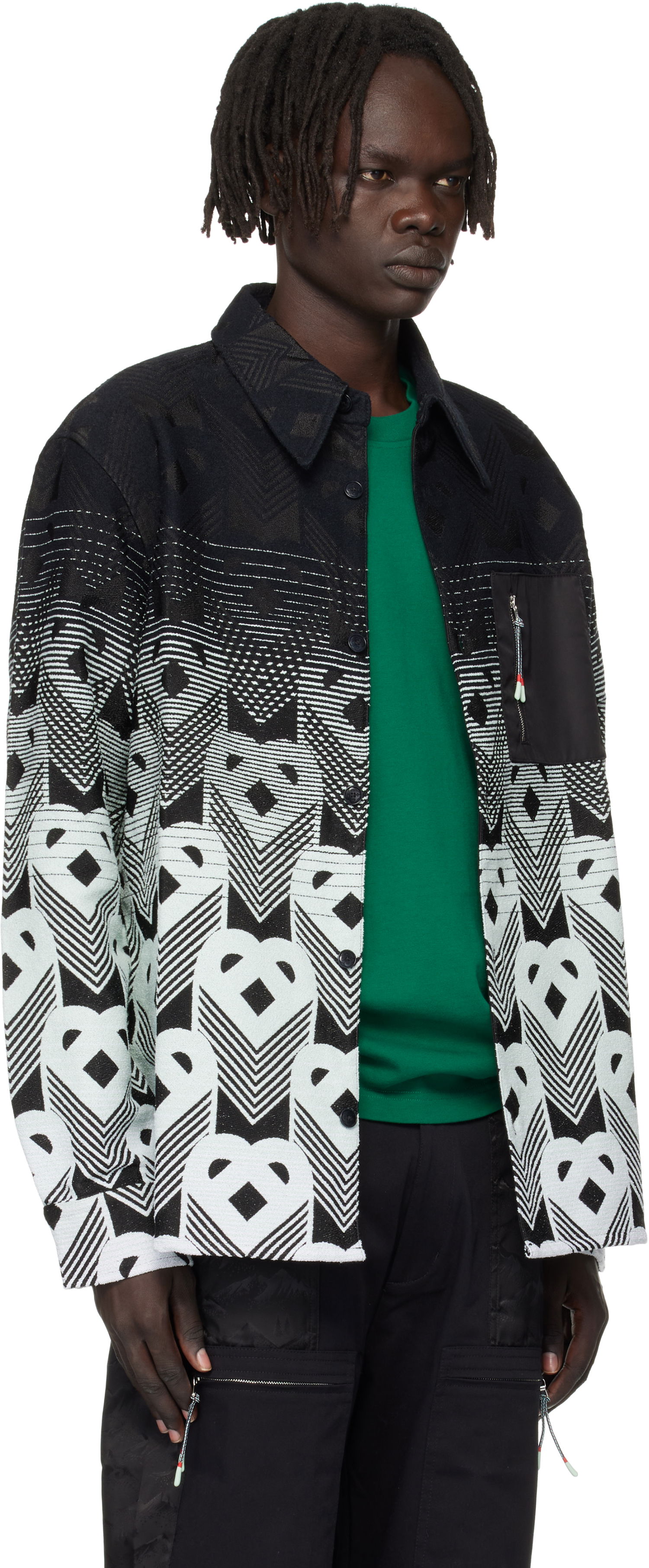 Bunda Casablanca Casablanca Gradient Monogram Shirt Jacket Čierna | MPF25-JK-374-01, 1