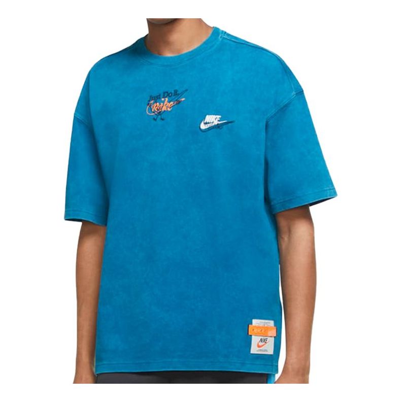 Tričko Nike Sportswear Logo Round Neck Short Sleeve T-Shirt Modrá | DC2729-301