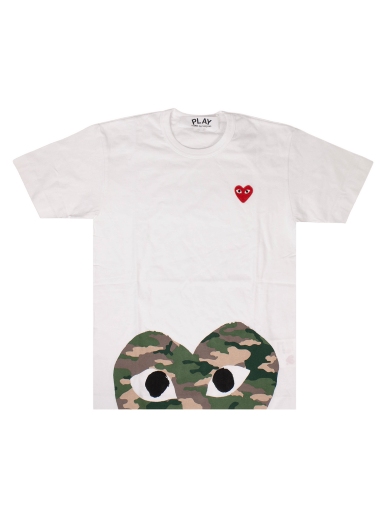 Tričko Comme des Garçons PLAY Camo Half Heart T-Shirt Biela | AZ T244 051 1