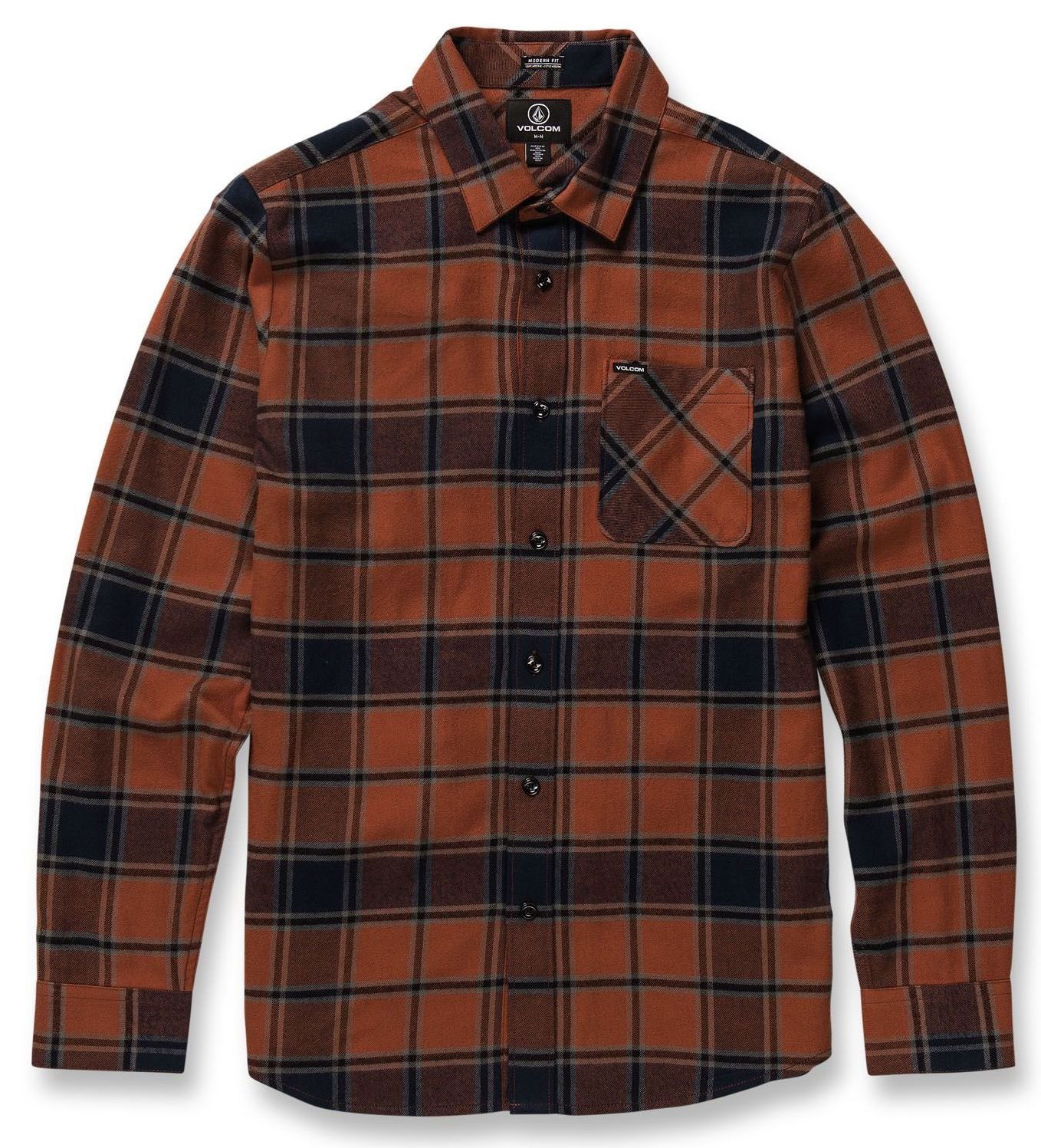 Košeľa Volcom Hemd Caden Plaid Shirt Hnedá | A0532203-MOC, 0
