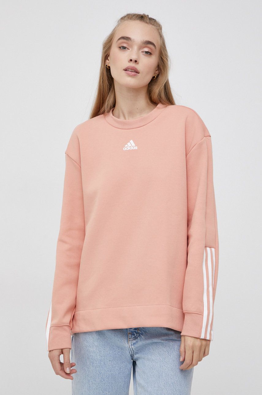 Mikina adidas Originals Essentials Relaxed 3-Stripes Crewneck Ružová | GS1374, 0