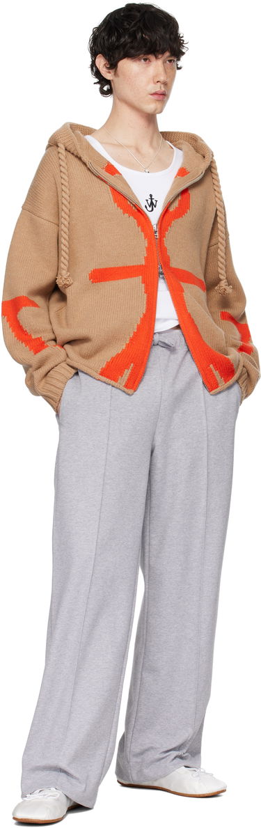 Sveter JW Anderson JW Anderson Anchor Logo Knit Zip Hoodie Hnedá | KW1345-YN0170, 3