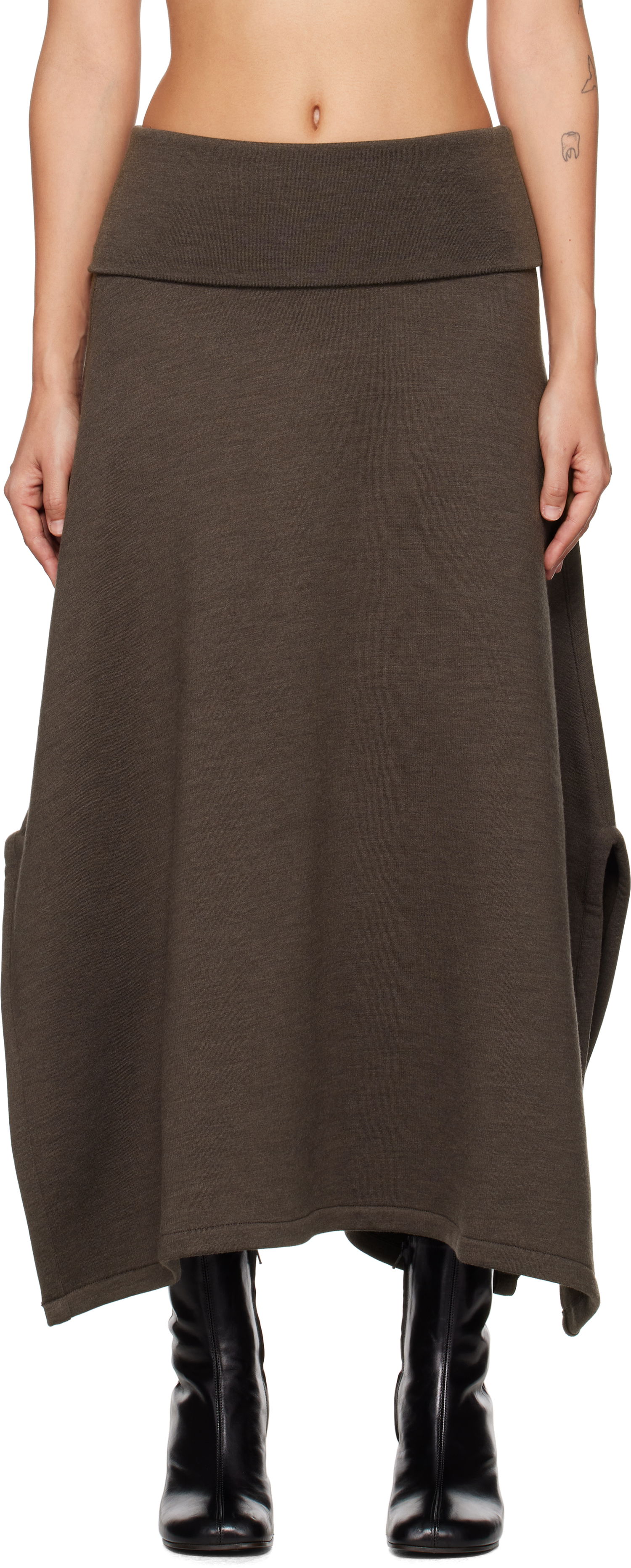 Sukňa LEMAIRE Lemaire Vented Midi Skirt Hnedá | SK1038 LJ1020, 0