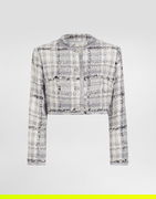 Short Check Lurex Tweed Jacket
