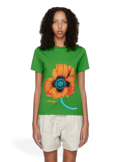 Tričko KENZO Paris Poppy T-Shirt Zelené | FC62TS0134SO