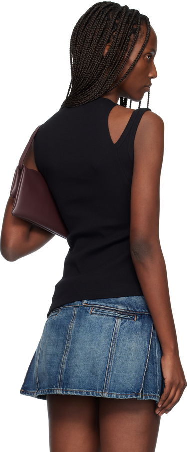 Tielko Courrèges Oblique 90's Rib Tank Top Čierna | 425JDE146JS0194, 2