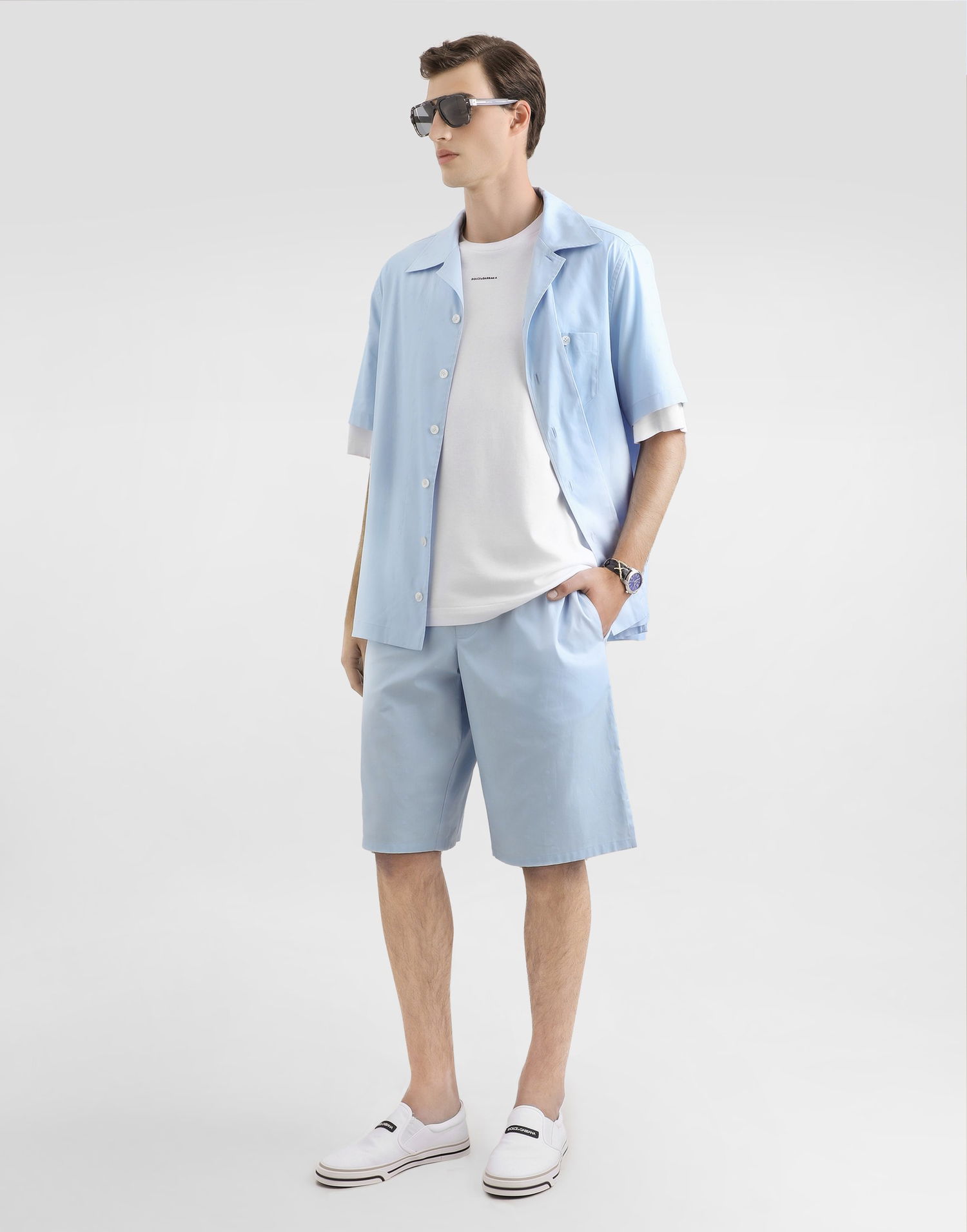 Tričko Dolce & Gabbana Oversized T-shirt with Dolce & Gabbana Print Biela | G8PB8TG7PYRW0800, 1