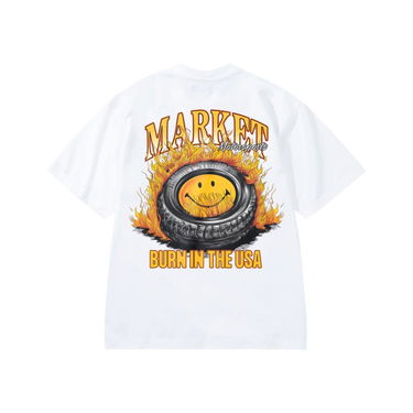 Tričko MARKET Smiley Burnt Rubber T-Shirt Biela | SS0220-WHITE, 2
