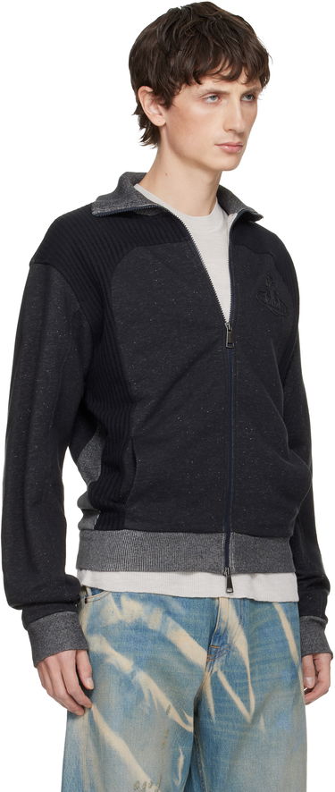 Bunda Vivienne Westwood Alien Speckled Ribbed-Trim Full-Zip Track Jacket Čierna | 3I010016-J00A3-, 1