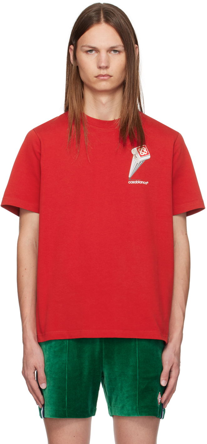 Tričko Casablanca Column Graphic T-Shirt Červená | MF24-JTS-001-07, 0