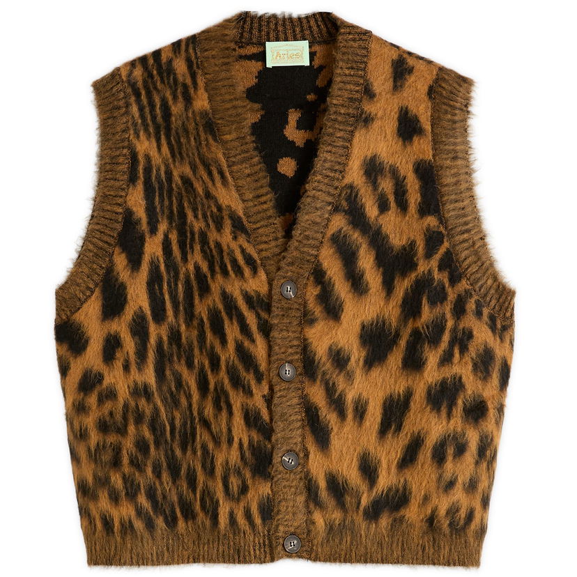 Vesta Aries Brushed Leopard Print Vest Hnedá | AR40041-BRN