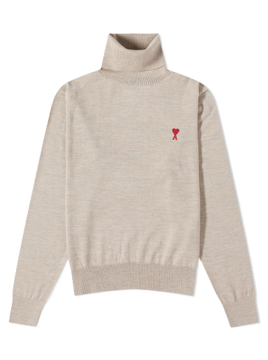 Sveter AMI Small A Heart Roll Neck Knit Béžová | HKS411-KN0025-265
