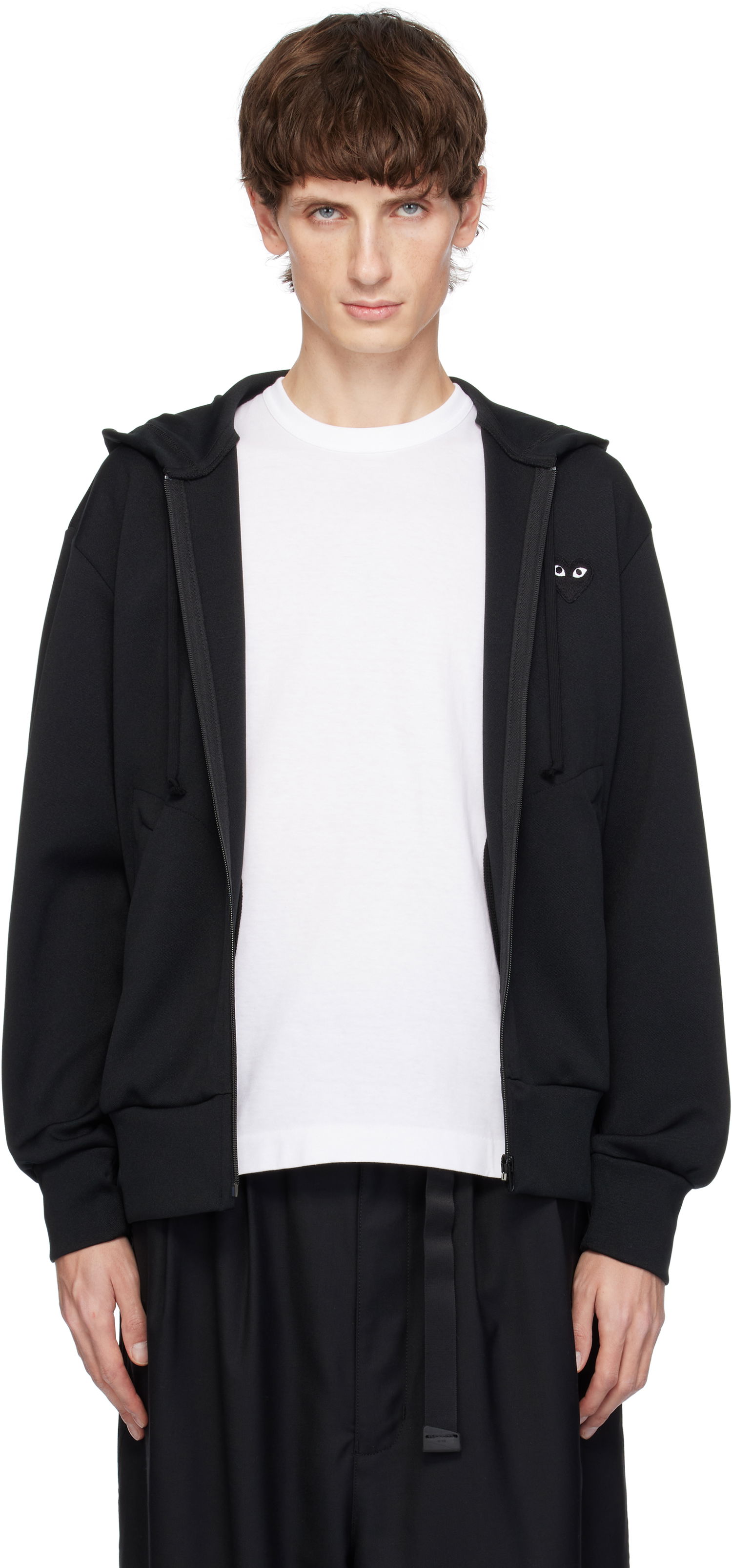 Mikina Comme des Garçons Zip Hoodie with Big Heart Print Čierna | AX-T254-051, 0