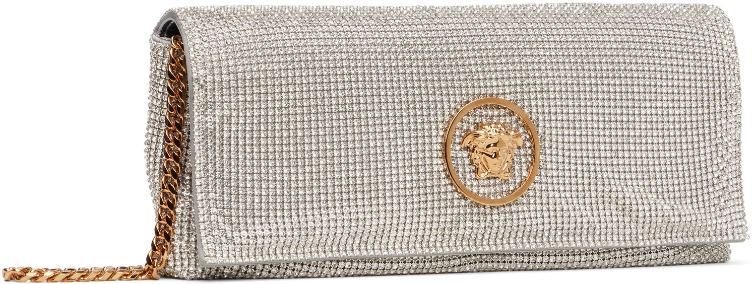 Kabelka Versace Versace 'La Medusa' Crystal Clutch Metalická | 1019867_1A15325, 1