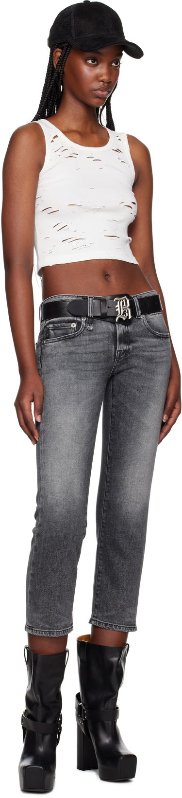 Opasok R13 Logo Buckle Leather Belt Čierna | R13WA055-A001, 2