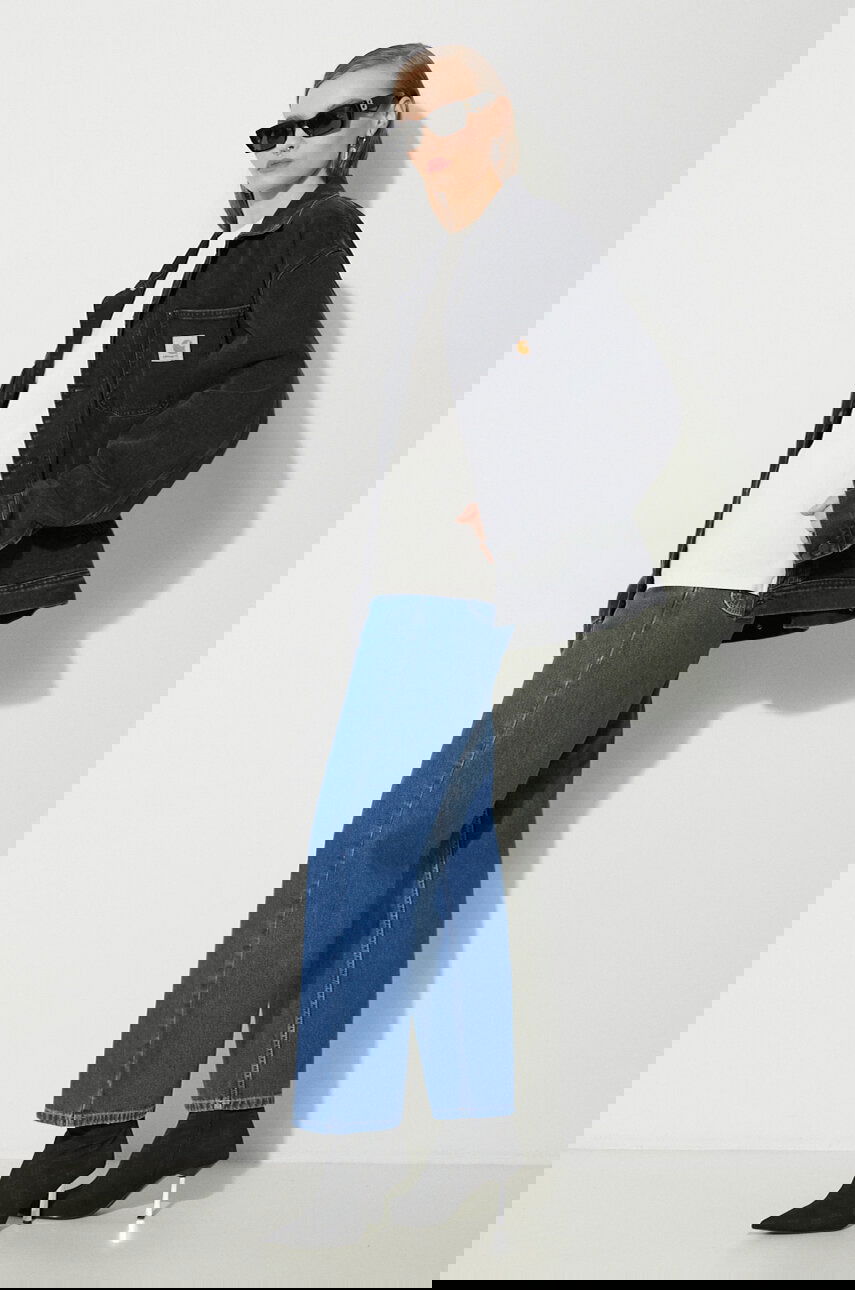 Džínsy Carhartt WIP High Waist Wide Leg Simple Pant Modrá | I031924.106, 1