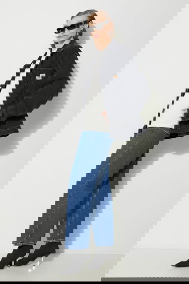 Džínsy Carhartt WIP High Waist Wide Leg Simple Pant Modrá | I031924.106, 1