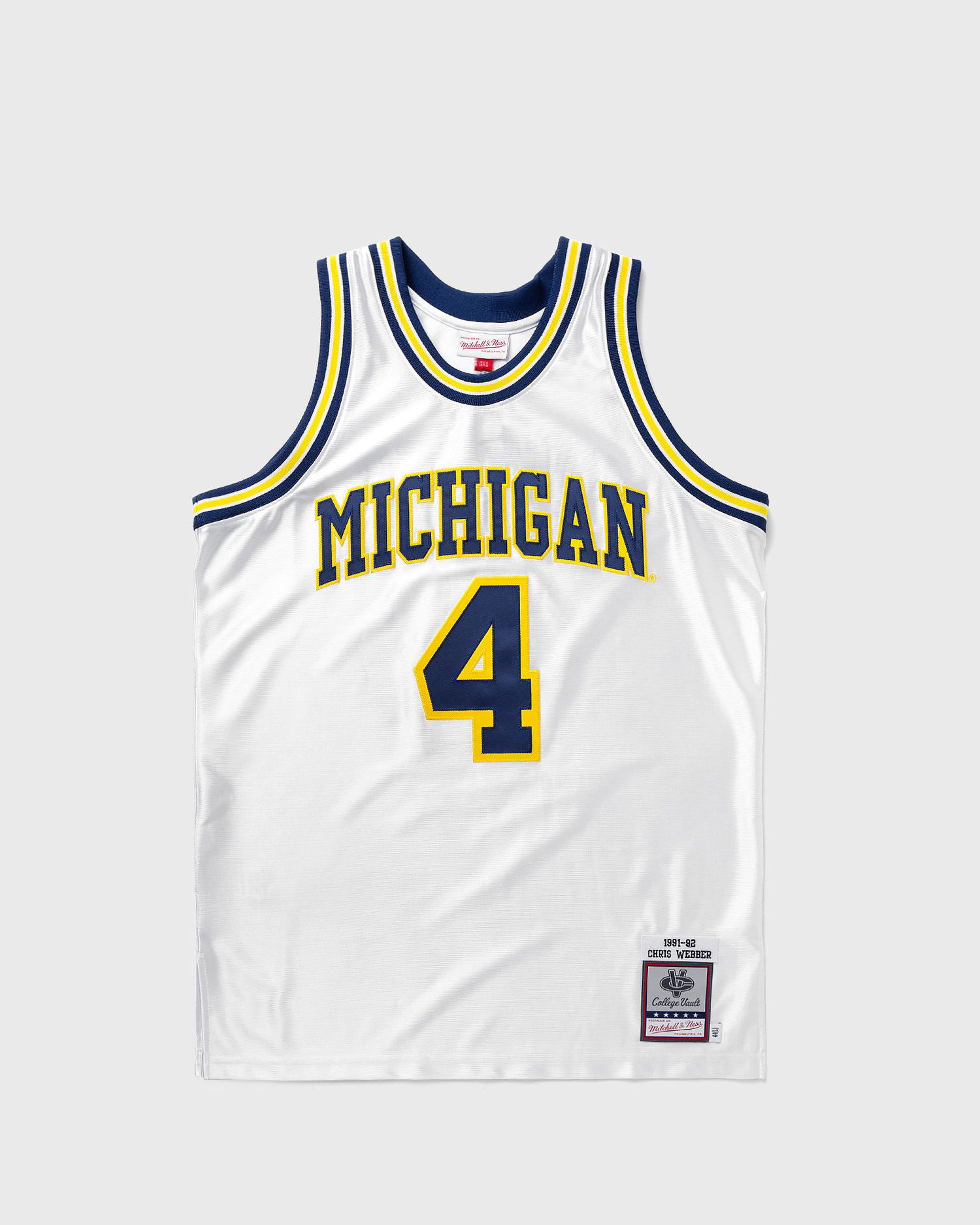 Dres Mitchell & Ness NCAA AUTHENTIC JERSEY MICHIGAN 1991-92 CHRIS WEBBER #4 Biela | AJY55329-UMI91CWEWHIT, 0