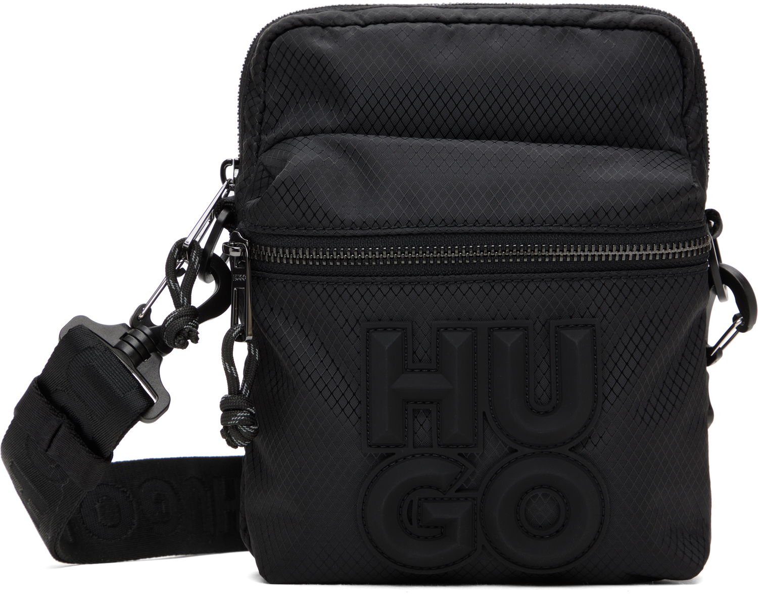 Taška cez rameno BOSS Hugo Stacked Logo Reporter Bag Čierna | 50536029, 0