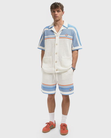 Šortky Casablanca Crochet Knit Striped Lounge Shorts Biela | MPF25-KW-1011-01, 1