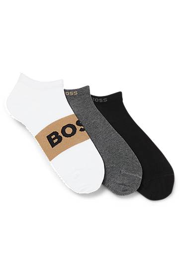 Ponožky BOSS Three-Pack of BOSS Ankle Socks in Cotton Blend Rôznofarebný | 50543482