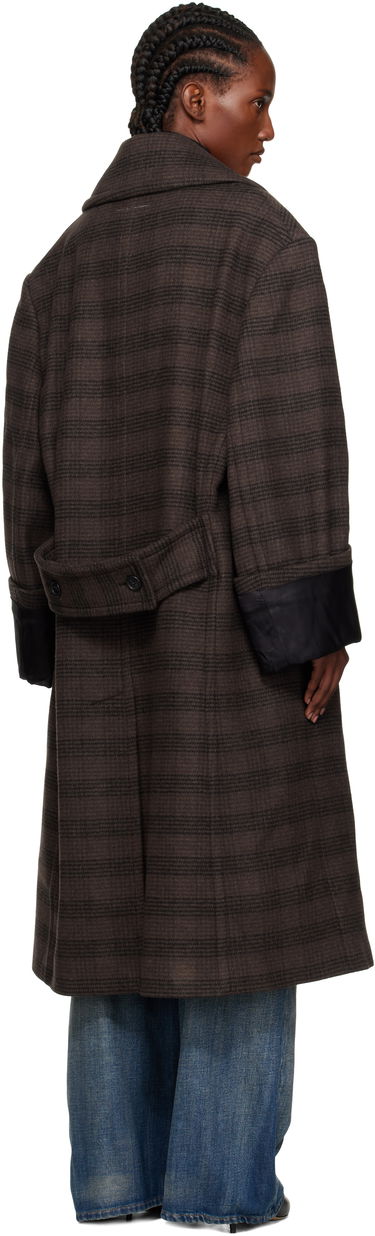 Kabáty Maison Margiela MM6 Maison Margiela Checked Double-Breasted Coat Hnedá | S52AA0190 M35472, 2