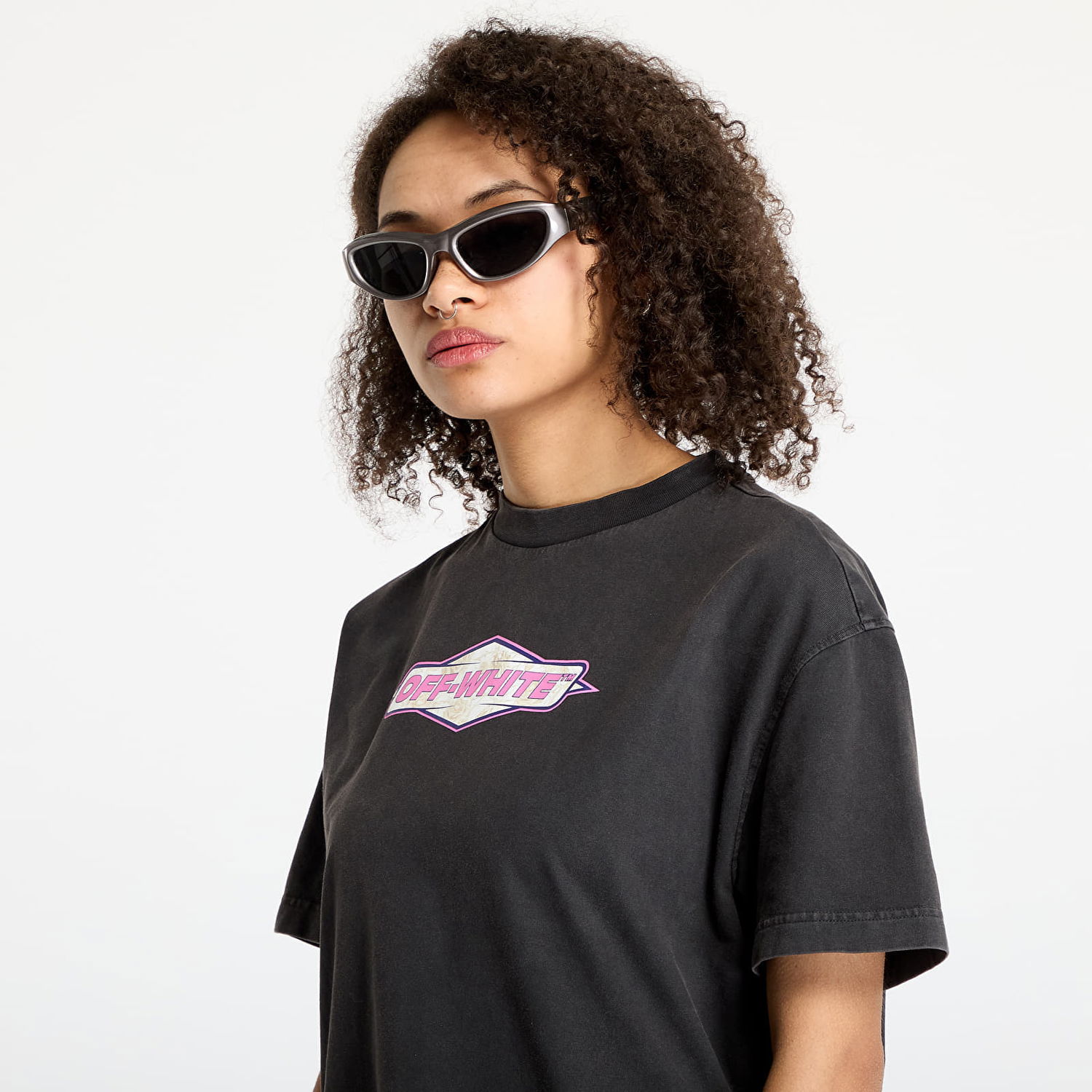 Tričko Off-White Off-White Roses Logo Regular T-Shirt Čierna | OWAA089S25JER008073B, 1