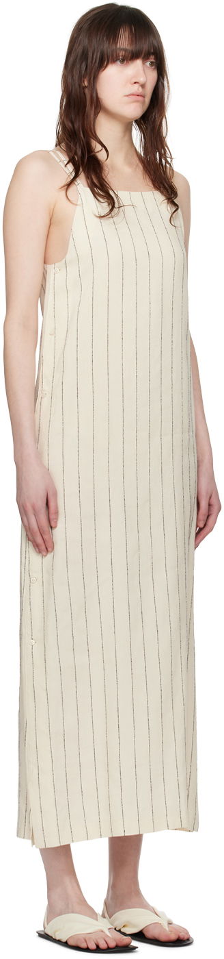 Šaty Loulou de Saison Loulou de Saison Etta Striped Midi Dress Béžová | ETTA, 1