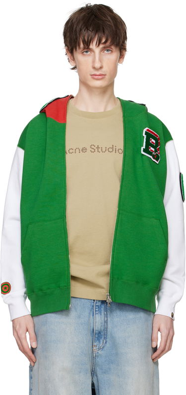 Mikina BAPE A Bathing Ape Shark Full Zip Hoodie Zelené | 001ZPK701304M, 0