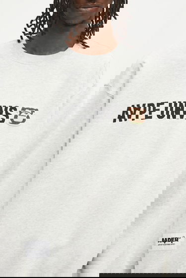 Mikina AAPE by A Bathing Ape AAPE By A Bathing Ape UNVS Aaper Crew Neck Sweatshirt Šedá | AAPSWMB379XAN, 3