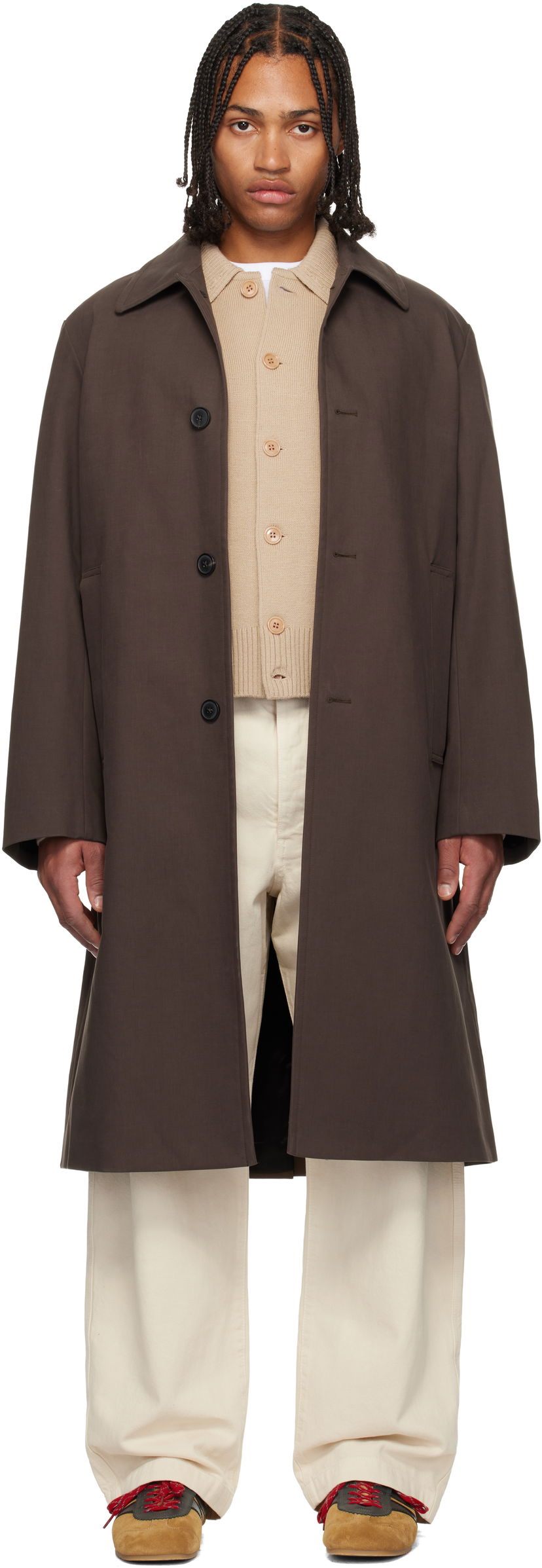 Kabáty Dries Van Noten Dries Van Noten Cotton Canvas Coat Hnedá | 252-020243-2106