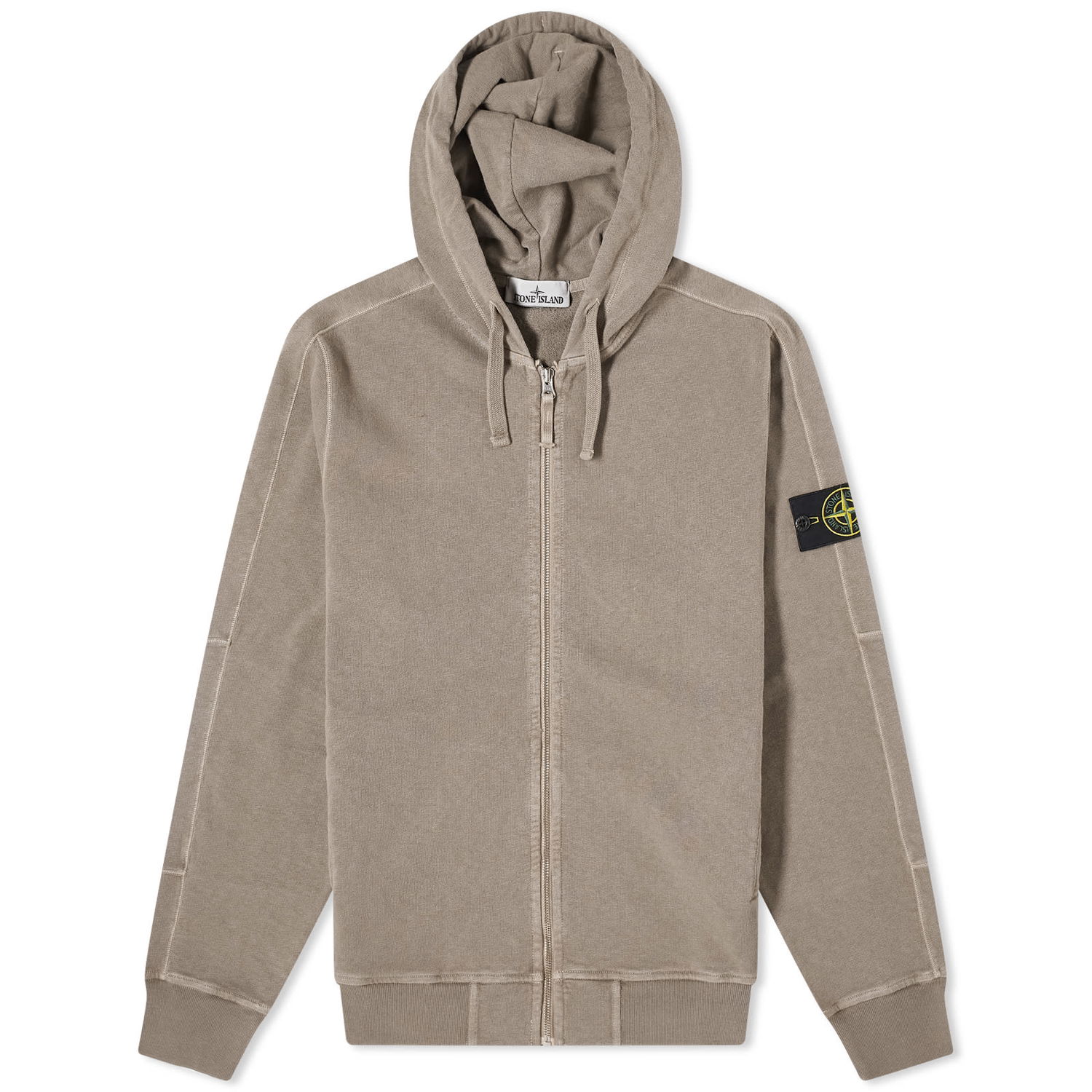 Mikina Stone Island Garment Dyed Malfile Zip Hoodie Hnedá | 801563160-V0192, 0