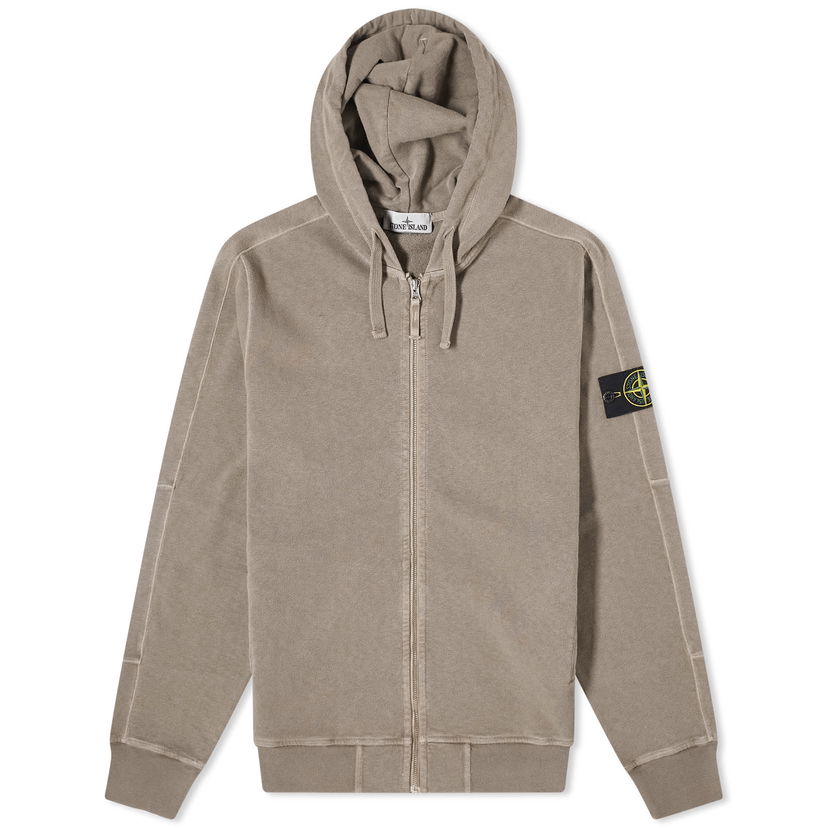 Mikina Stone Island Garment Dyed Malfile Zip Hoodie Hnedá | 801563160-V0192