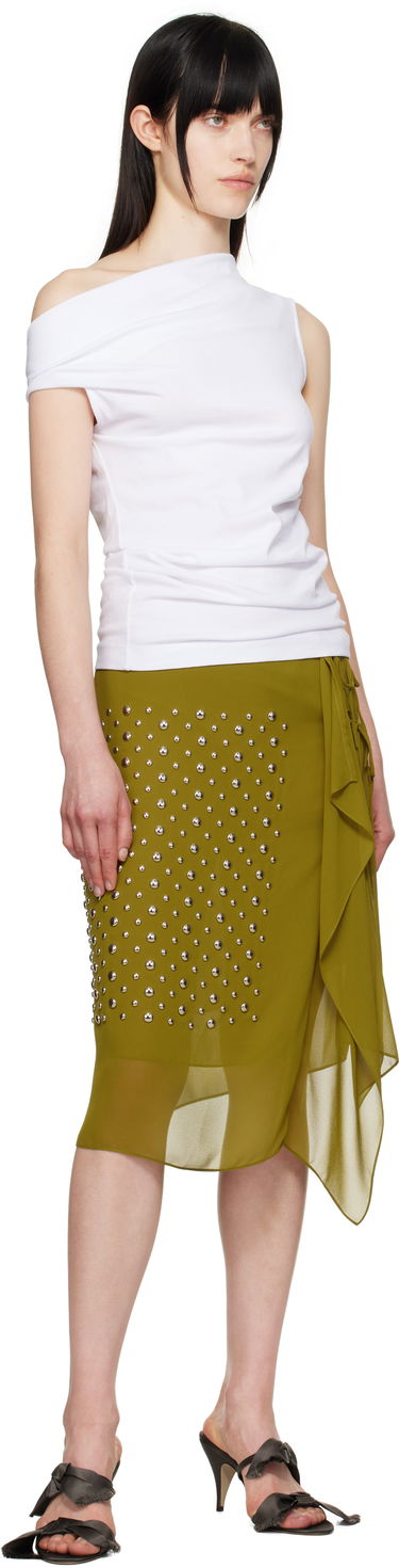 Tielko Dries Van Noten Dries Van Noten Off-Shoulder Jersey Tank Top Biela | 251-011143-1603, 3