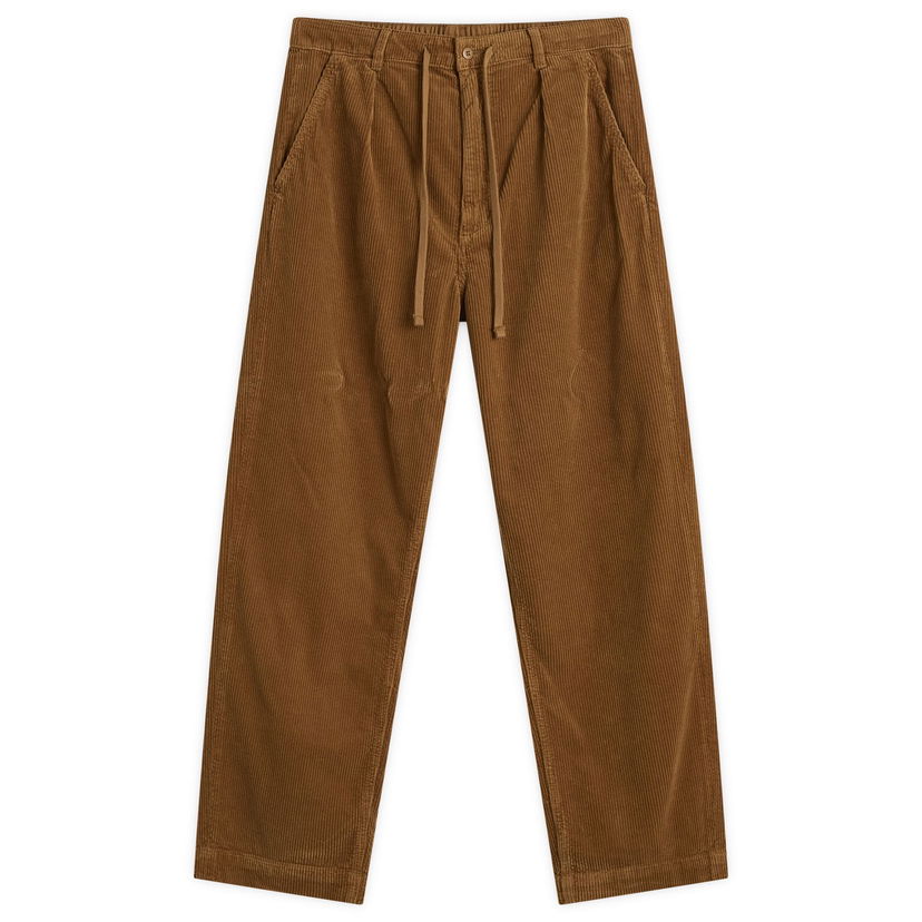 Nohavice Polo by Ralph Lauren Pleated Corduroy Easy Pants, Size Large Hnedá | 710944489007-BRN