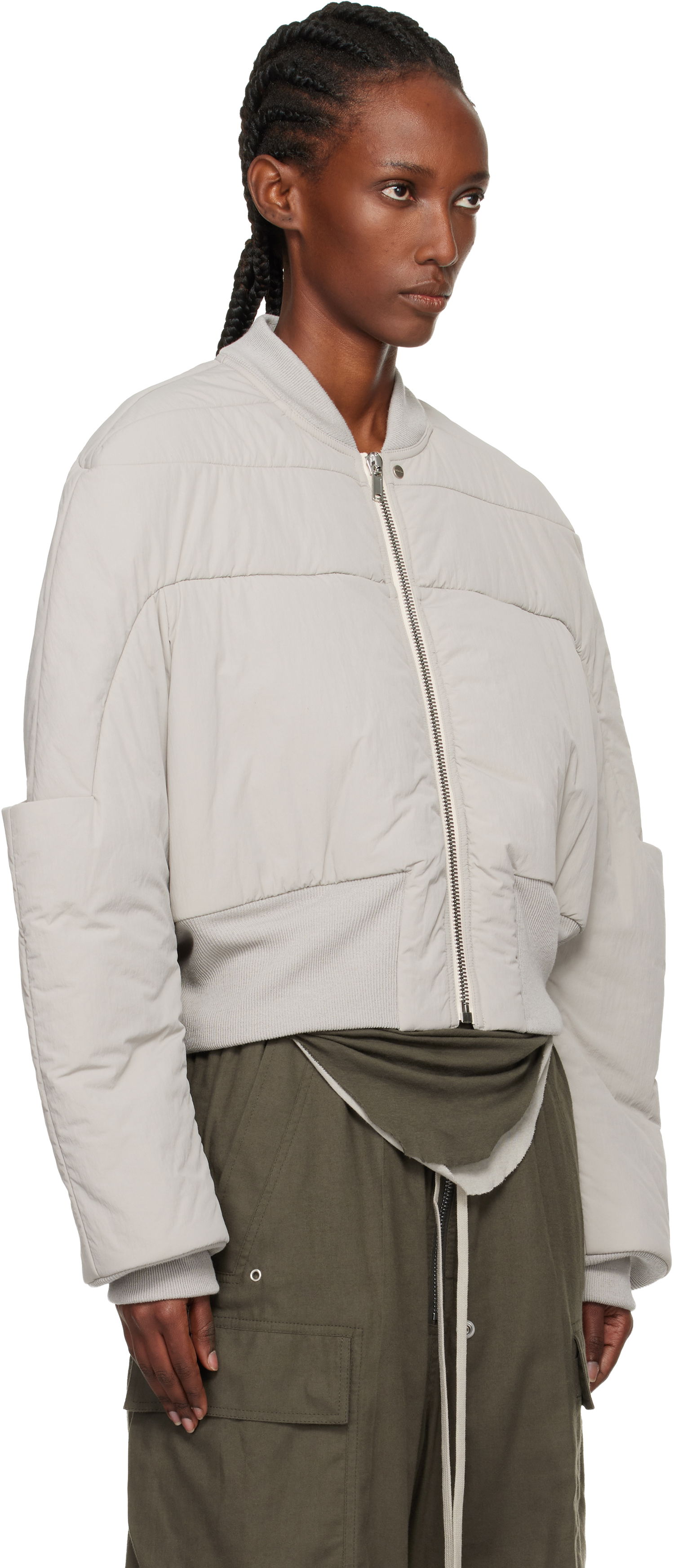 Bomber bunda Rick Owens Concordians Girdered Cropped Bomber Down Jacket Šedá | RP02E4779 MTT0, 1