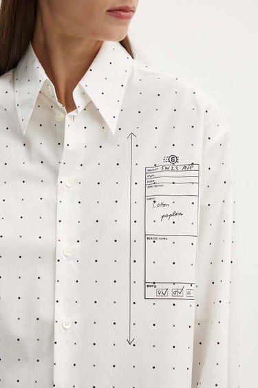 Košeľa Maison Margiela MM6 Relaxed Fit Shirt with Sketch Print Biela | S52DT0014.S78157, 4