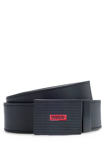 Opasok BOSS HUGO Reversible Leather Belt with Plaque Buckle Čierna | 50537121, 0