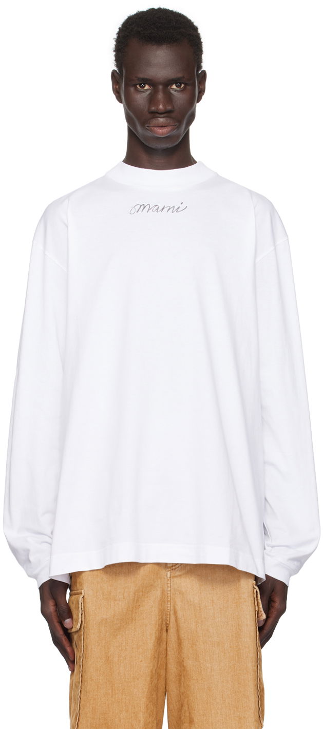Tričko Marni Back Printed T-shirt Biela | HUMU0242P1 USCY12, 0