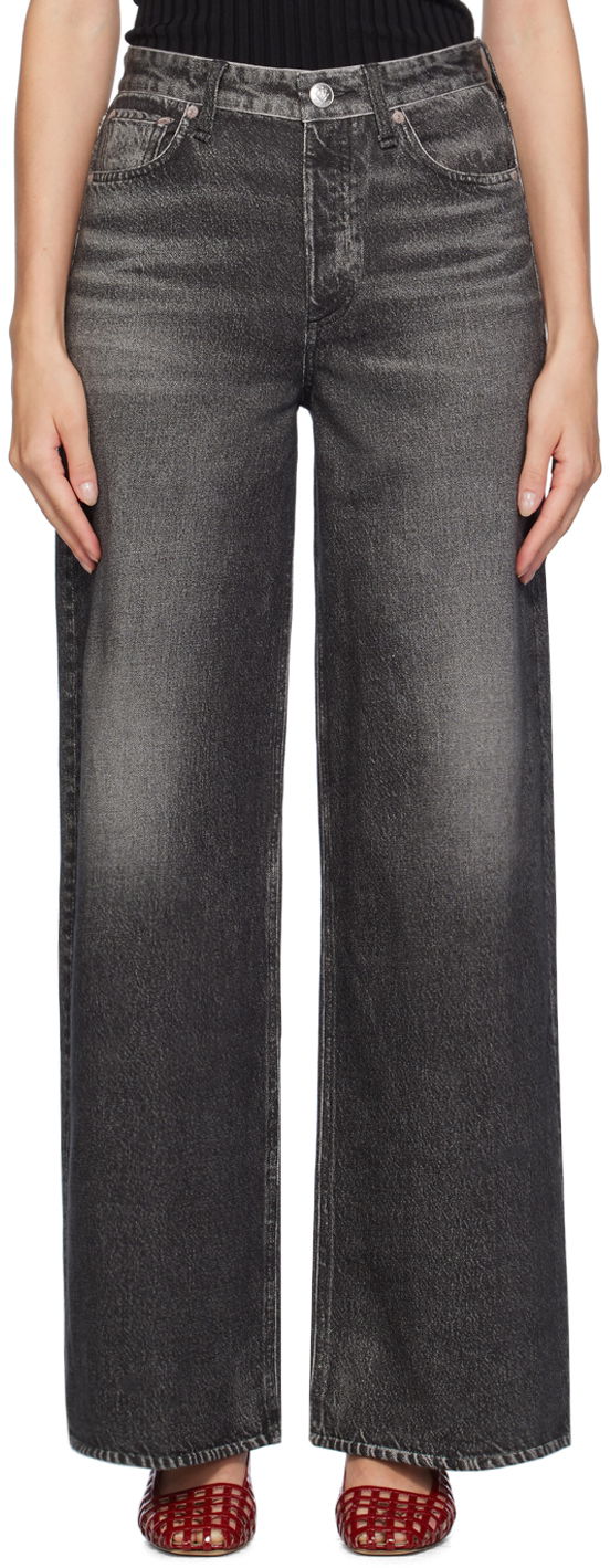 Džínsy rag & bone Miramar Sofie Full Length Wide-Leg Trousers Čierna | WCW24F70018201, 0