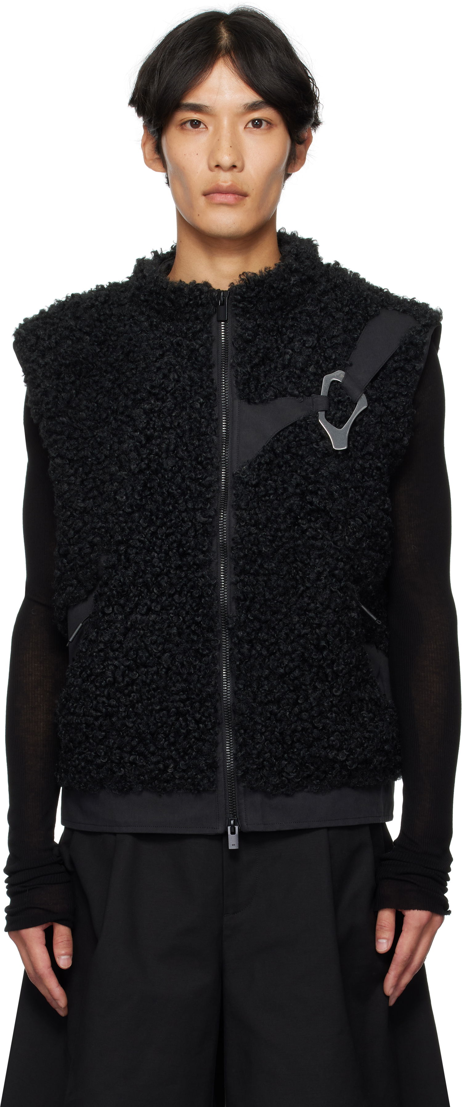 Vesta HELIOT EMIL HELIOT EMIL Chiaroscuro Fleece Vest Čierna | PREAW25_M_03_038_BLK01, 0