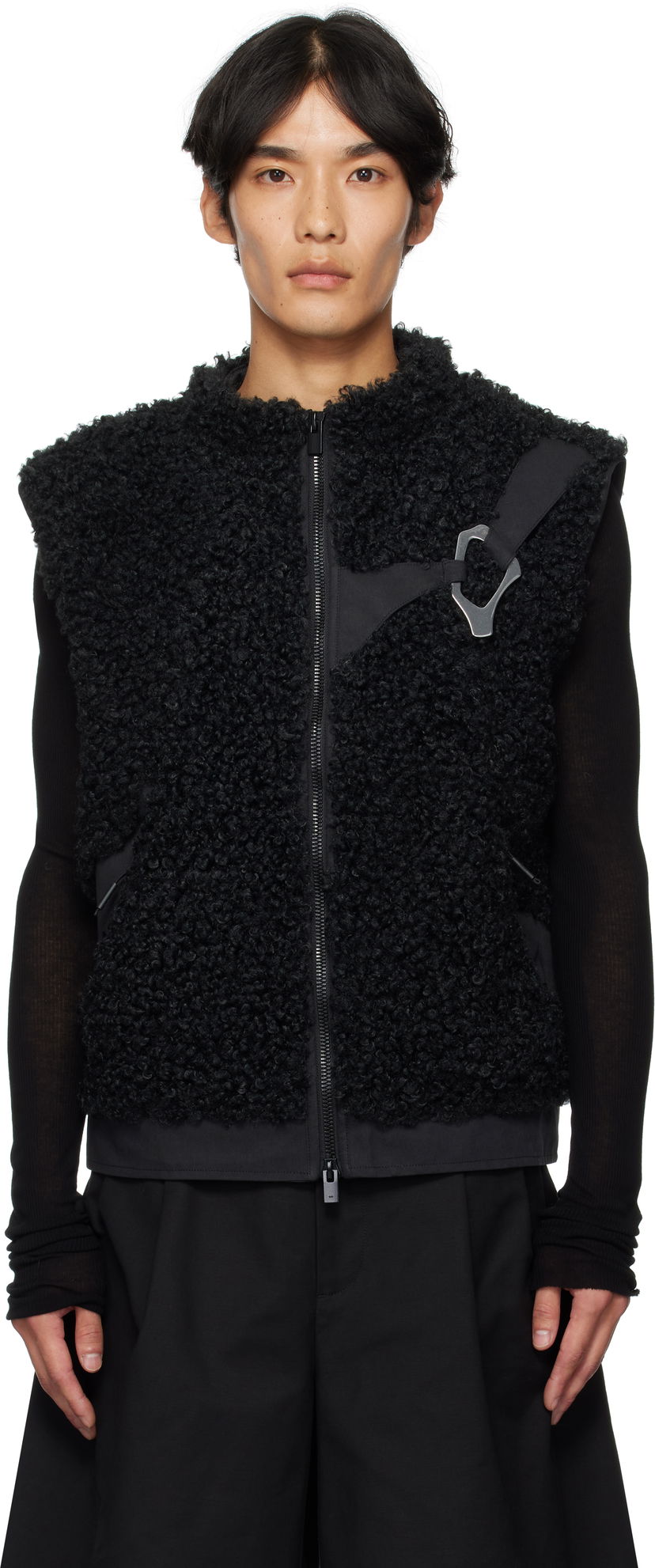Vesta HELIOT EMIL HELIOT EMIL Chiaroscuro Fleece Vest Čierna | PREAW25_M_03_038_BLK01