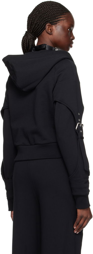 Mikina Blumarine Blumarine Cinch Sleeve Cropped Hoodie Čierna | P422F021A, 2