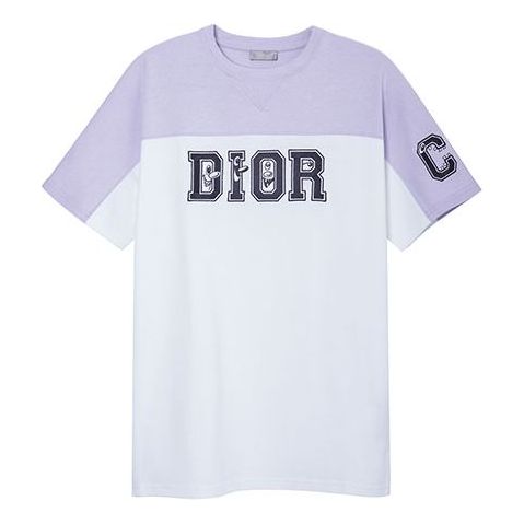 Tričko Dior DIOR x KENNY SCHARF Knit Short Sleeve T-Shirt Fialová | 193J646A0554-C880